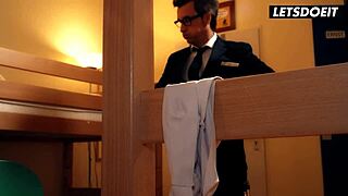 hey barbara bieber, did that businessman stretch your big fake tits and pussy in the horny hostel?