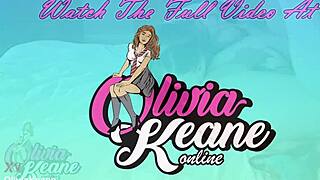 The young British teen kneels to suck the older man's cock before he rims her tight ass in homemade passion.