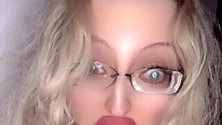 6:40 of Russian Lipstick Fetish Glasses Action!