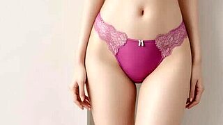 Cute kawaii japanese lingerie models tease barefoot in panties