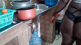 Damn! Chocolate's Ebony Pussy Teases Discreetly At Home!