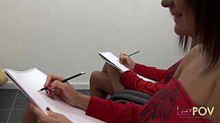 these giant tits lesbian milfs showed up for a modelling gig but ended up fingering and face sitting in a wild threesome