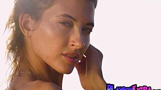 Taya Vais skinny Russian brunette poses nude in desert