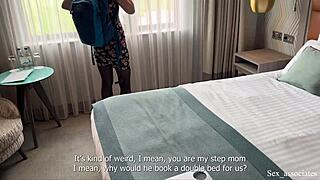 Stepmom Spies Son's Boner in Hotel Shower Then Shares Bed for Accidental Anal Wrong Hole Relief