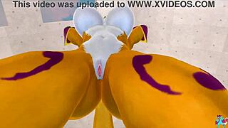 renamon stretches furry pussy solo during intense nsfw workout music video