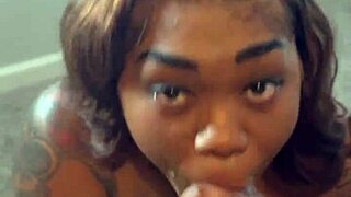 Ebony Stripper Called for BBC – Rips Clothes, Deepthroats, Rides to Facial Cumshot!