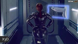 black widow takes monster cock deep in her huge ass!