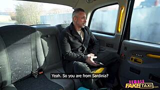 oh man cherry candle's wet redhead pussy rides muscle guy's huge dick in taxi... hot car fuck!!