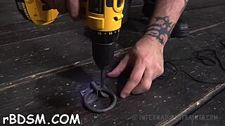 this cute brunette babe licks her new bdsm toy all over her wet vagina teasingly