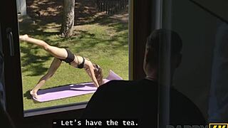 Damn sexy Vixi Rafi gets roughly fucked by boyfriend's stepdaddy