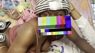 intense feelings surge as petite ebony midget takes big black cock pounding on usa florida sofa casually