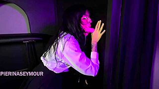 oh man brunette big ass shakes while taking two cocks in gloryhole