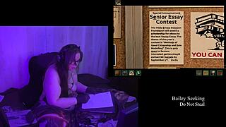 BBW Brunette Big Natural Tits Naked Remaster Playthrough Part 1 Exposed!