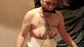 european maid slut flashes her whore body in tiny apron