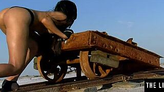 Perfect Latina teen fingers pussy to orgasm in desert heels