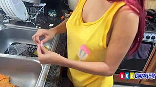 Sexy 18yo Mexican teen with big ass and cinnamon skin pleases her landlord