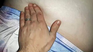 Chubby Blonde Wife Undresses Teases Moans Blindfolded on Bed