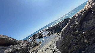 horny couple sneaks quick beach fuck doggystyle on vacation