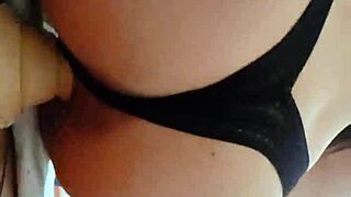 Latina teen slut masturbates hardcore with giant dildo during lockdown