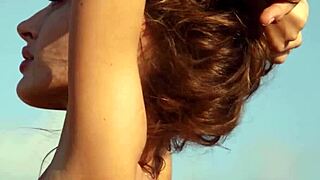 Taya Vais skinny Russian brunette poses nude in desert