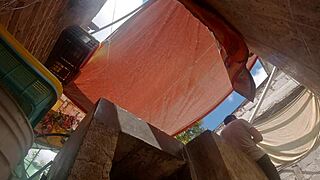 Naughty brother films Latina campesina's upskirt ass before fetish anal!