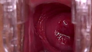 Shaved amateur slut pussy squirts hard from horny fucking and wet orgasms galore