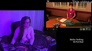 BBW Brunette Big Natural Tits Naked Remaster Playthrough Part 1 Exposed!