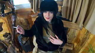 MilfyCalla gulps deep in fur coat and shiny boots cumshot preview