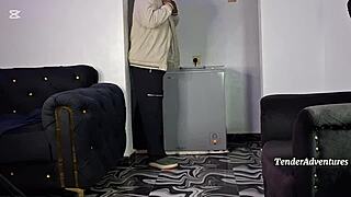 quick nut busting on juicy ebony pussy before grocery run