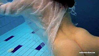 Kristy flaunts big boobs in bikini underwater pool