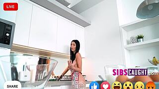 imagine baking nude then bareback riding stepfamily cock in the kitchen