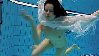 Kristy flaunts big boobs in bikini underwater pool