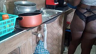 Damn! Chocolate's Ebony Pussy Teases Discreetly At Home!