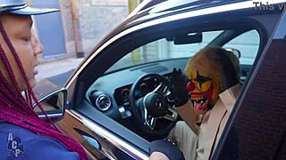 hey, in chicago gangsta pt 3, charlie nasty chooses between big black cock and clown whore outdoors