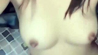 Asian teen couple's private sextape ends in cum swallow