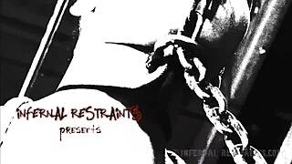 this cute brunette babe licks her new bdsm toy all over her wet vagina teasingly