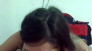 Petite amateur babe gives sloppy blowjob ends with creampie leak online