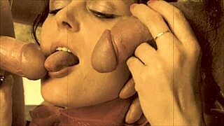 in my secret stash this vintage babe services two cocks with her mouth at once