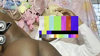 intense feelings surge as petite ebony midget takes big black cock pounding on usa florida sofa casually