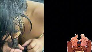 Polynesian bbw deepthroats bbc backstage then rides fat monster cock