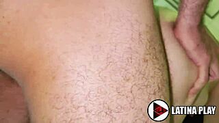 sexy latina bends over doggystyle her perfect pussy filled with creampie