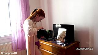 Karolinka: watch me apply makeup on naked redhead tits