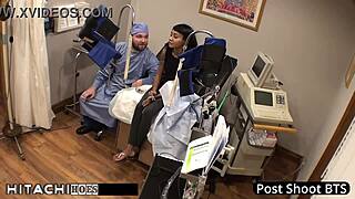 doctor tampa forces eliza shields hitachi vibrator orgasms on strapped patient