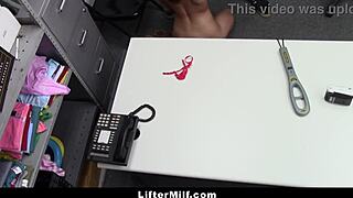 Mall guard catches shoplifter milf for cavity search. Punishes her pussy with big cock domination.