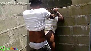 Chubby asian teen fucked doggystyle outdoor with cumshot in uncompleted building wet pussy lick