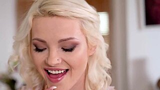 lustful college blondes lick shaved asses use vibrators in lingerie