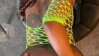 Ebony Stripper Called for BBC – Rips Clothes, Deepthroats, Rides to Facial Cumshot!