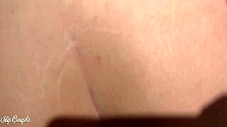 cute milf sneaks into game room for risky public cock play with her lover.