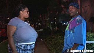 curvy ebony ssbbw slurps huge black cock before riding it doggystyle on bed