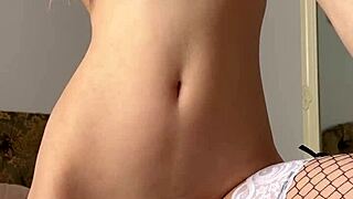 maiskii rips clothes and fucks her tight shaved holes with dildo first pussy then ass